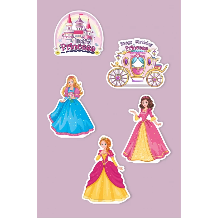 Prenses Teması Ayaklı Pano Set (Masa Üstü) *Kalın Kağıt