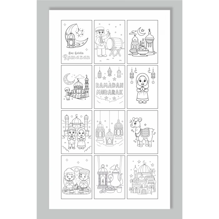 Ramazan Ayı - Boyama Dosyası Seti Hediyesi 15x21cm 8li Paket
