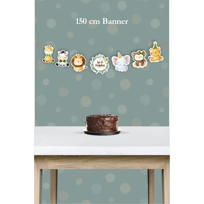 Safari Party Temalı Büyük Banner *Kalın Kağıt 150cm