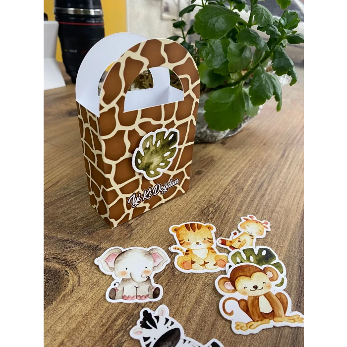 Safari Pastel Temalı Mini Çanta 12x7 cm *8li Paket