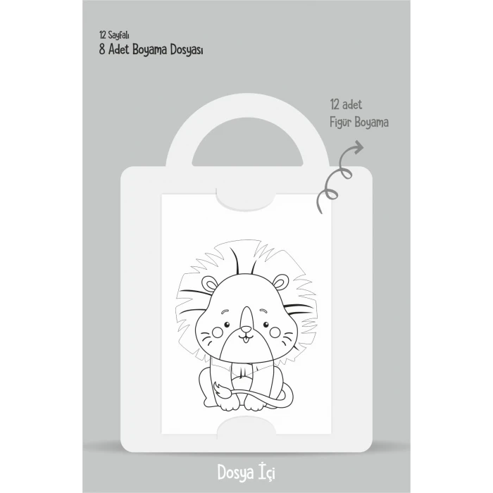 Safari Temalı - Boyama Dosyası Doğum Günü Parti Seti Hediyesi 15x21cm 8li Paket