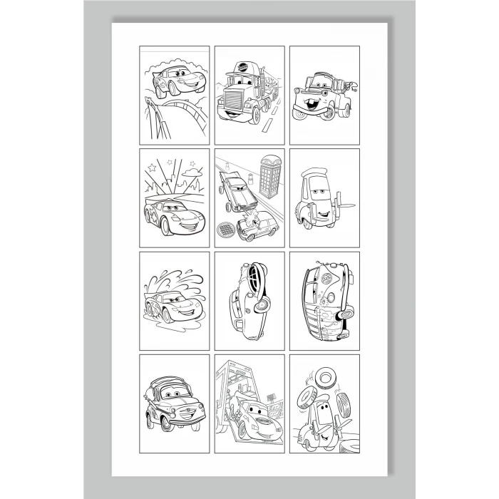 Şimşek Mcqueen Cars Temalı - Boyama Dosyası Seti Hediyesi 15x21cm 8li Paket
