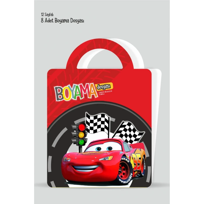 Şimşek Mcqueen Cars Temalı - Boyama Dosyası Seti Hediyesi 15x21cm 8li Paket