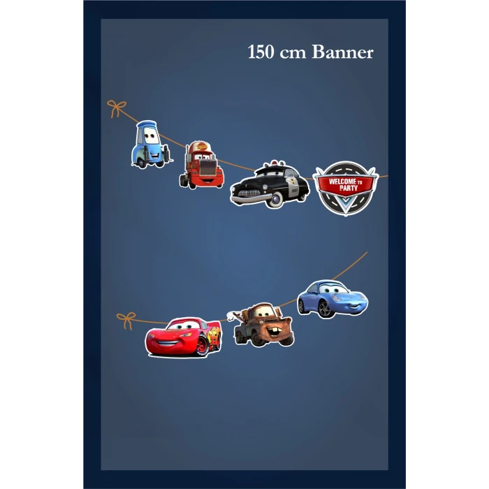 Şimşek Mcqueen Cars Temalı Doğum Günü*  Büyük Banner *Kalın Kağıt 150cm
