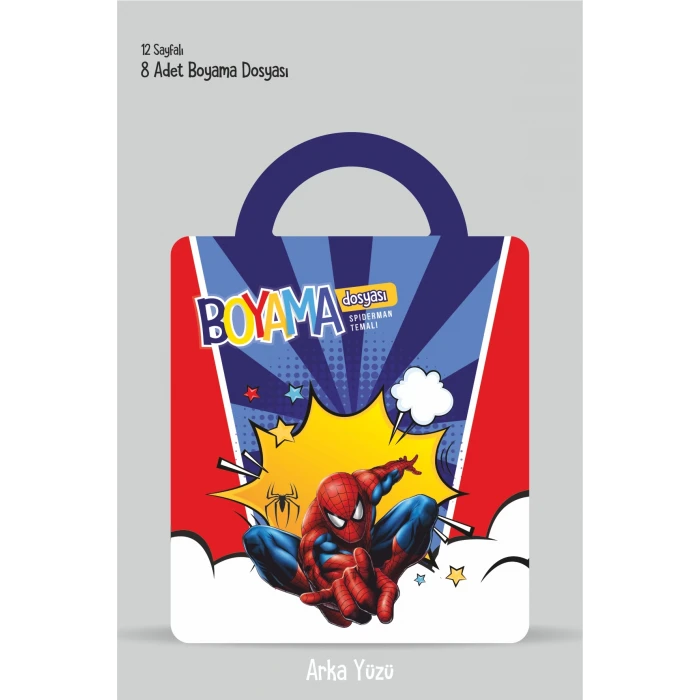 Spiderman Örümcek Adam Temalı - Boyama Dosyası Seti Hediyesi 15x21cm 8li Paket