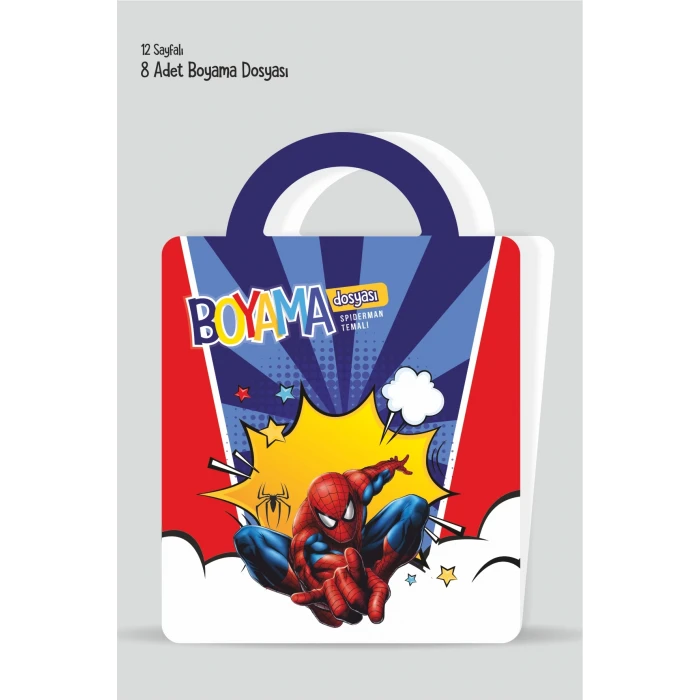 Spiderman Örümcek Adam Temalı - Boyama Dosyası Seti Hediyesi 15x21cm 8li Paket