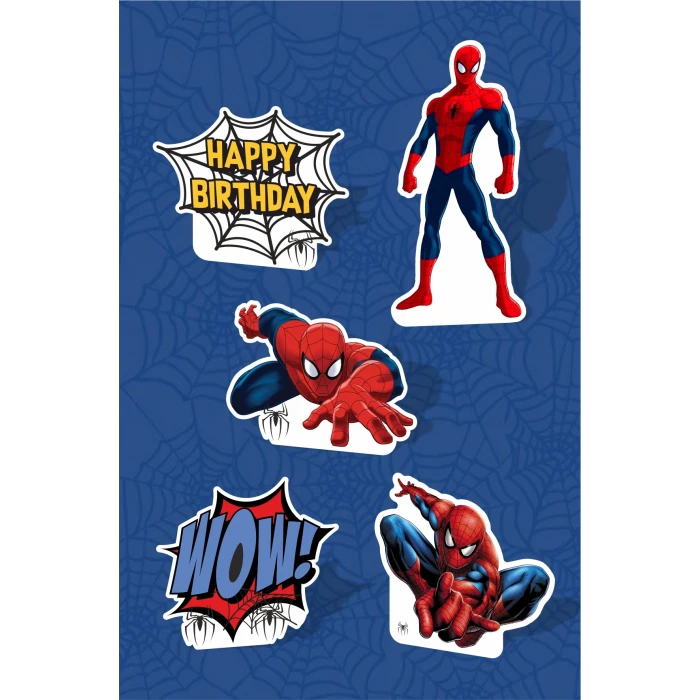 Spiderman Örümcek Adam Temalı Doğum Günü Ayaklı Pano (Masa Üstü) *Kalın Kağıt
