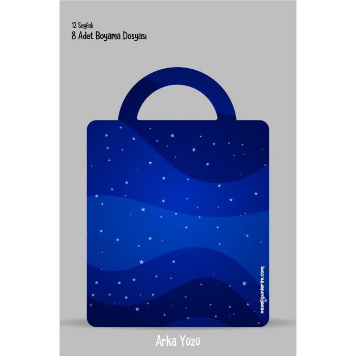 Uzay Temalı - Boyama Dosyası Seti Hediyesi 15x21cm 8li Paket