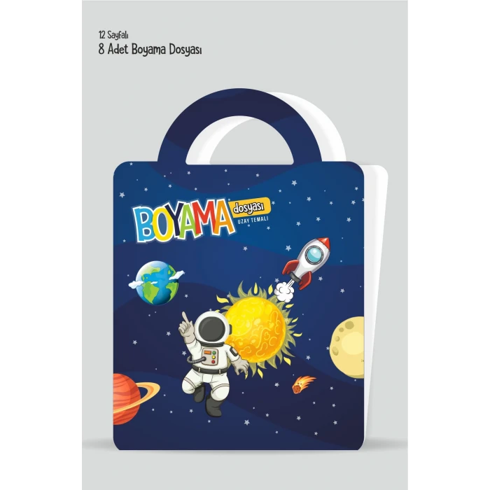 Uzay Temalı - Boyama Dosyası Seti Hediyesi 15x21cm 8li Paket