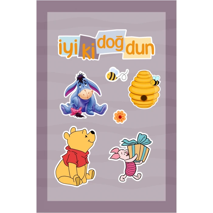 Winnie The Pooh Temalı Çok Parçalı Afiş *Kalın Kağıt