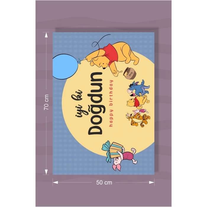 Winnie The Pooh Temalı Doğum Günü * Branda Afiş 50x70 cm