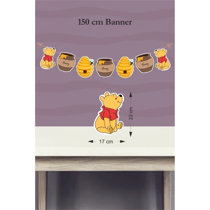 Winnie The Pooh Temalı Doğum Günü* Büyük Banner *Kalın Kağıt 150cm