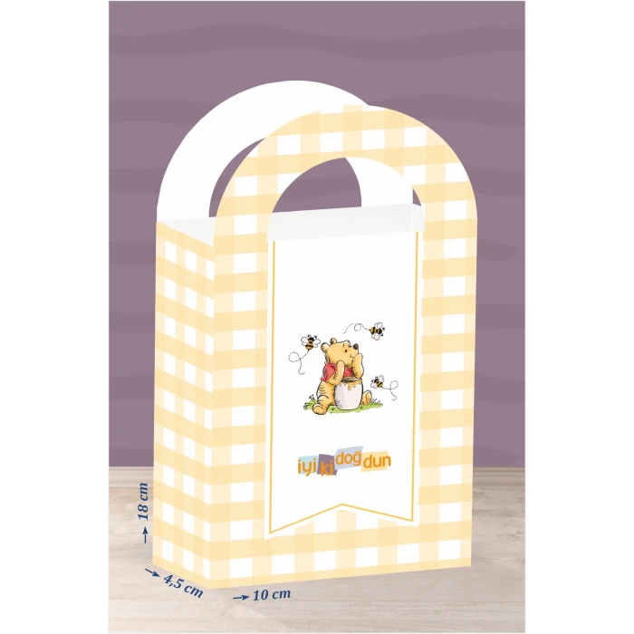 Winnie The Pooh Teması Çanta 18x10 cm *8li Paket