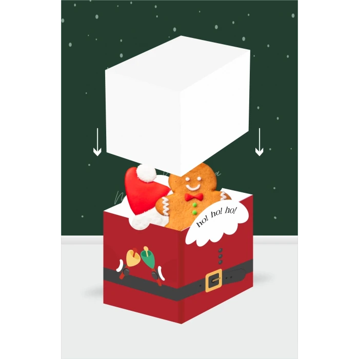 Yeniyıl Teması Kutu - Mini Hediyelik ( Şeker, Sakız, Mini Oyuncak ) 5x5x5 cm *8li Paket