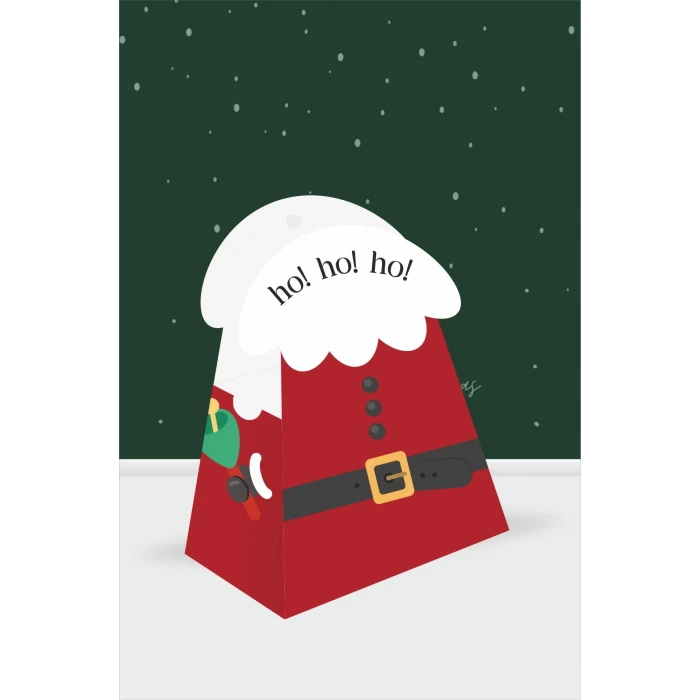 Yeniyıl Teması Piramit Kutu - Mini Hediyelik ( Anahtarlık, Mini Oyuncak, Şeker) 13x7x5cm *8li Paket