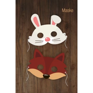 Kırmızı Başlıklı Kız Kurt Tavşan MASKE  6lı Doğum Günü * (kalın kağıt)