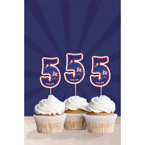 Lunapark Temalı * 5 (beş) Yaşında Cupcake Süsü 10lu