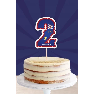 Lunapark Temalı 2 Yaşında (iki) Pasta Süsü *Kalın Kağıt