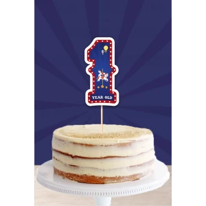 Lunapark Temalı 1 Yaşında (Bir) Pasta Süsü *Kalın Kağıt