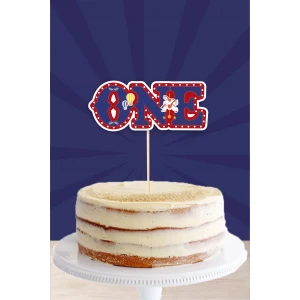 Lunapark Temalı ONE (1) Pasta Süsü *Kalın Kağıt