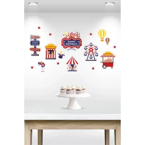 Lunapark Temalı Çok Parçalı Afiş *Kalın Kağıt 150 cm