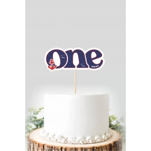 Denizci Temalı ONE (1) Pasta Süsü *Kalın Kağıt