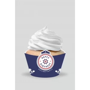 Denizci Temalı Cupcake Sargısı 8li