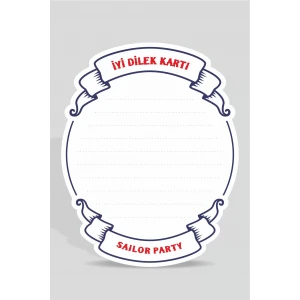 Denizci Teması Dilek Kartı 20li *Kalın Kağıt