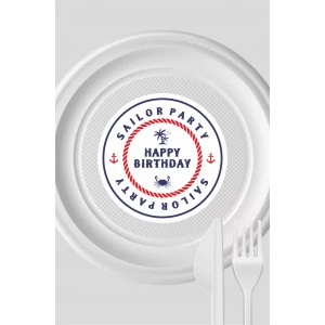 Denizci Temalı Tabak Sticker 15li * Yapışkanlı Kağıt