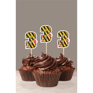 İş Makinaları Temalı * 3 (üç) Yaşında Cupcake Süsü 10lu