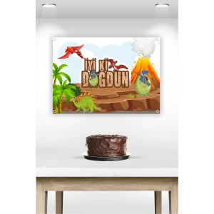 Dinozor Temalı Branda Afiş 50x70 cm