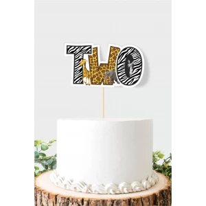 Safari Temalı TWO (2) Pasta Süsü *Kalın Kağıt