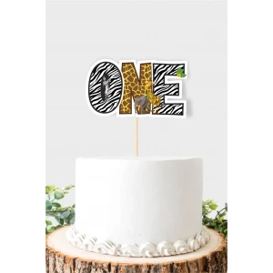 Safari Temalı ONE (1) Pasta Süsü *Kalın Kağıt