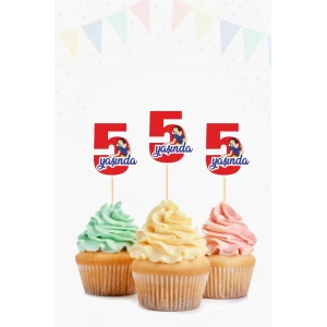 Pamuk Prenses Temalı * 5 (beş) Yaşında Cupcake Süsü 10lu