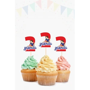 Pamuk Prenses Temalı * 2 (iki) Yaşında Cupcake Süsü 10lu