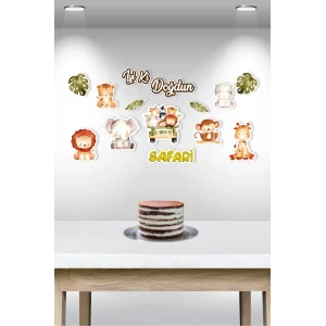 Safari Pastel Temalı Çok Parçalı Afiş *Kalın Kağıt 150 cm