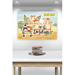 Safari Pastel Temalı Branda Afiş 50x70 cm