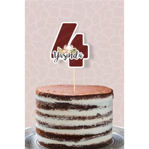 Safari Pastel 4 Yaşında (dört) Pasta Süsü *Kalın Kağıt