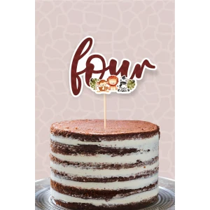 Safari Pastel FOUR (4) Pasta Süsü *Kalın Kağıt