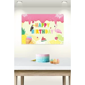 Summer Yaz Temalı Doğum Günü * Branda Afiş 50x70 cm