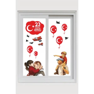 23 Nisan Atatürk ve Çocuk Duvar Sticker 50x70 cm