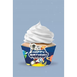 Uzay Temalı Cupcake Sargısı 8li