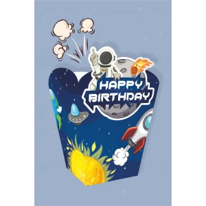 Uzay Temalı Popcorn Kutusu (mısır) 8li