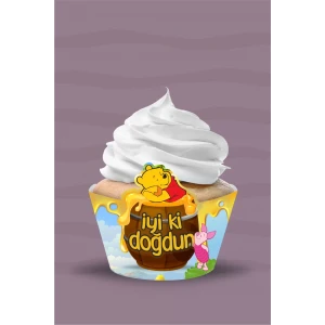 Winnie The Pooh Cupcake Sargısı 8li
