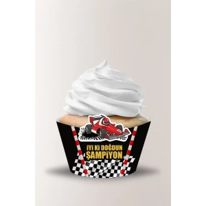 Yarış Arabası Cupcake Sargısı 8li
