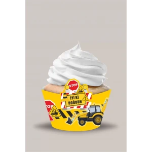 İş Makinaları Cupcake Sargısı 8li