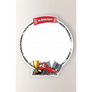 Yarış Arabası Dilek Kartı 20li *Kalın Kağıt