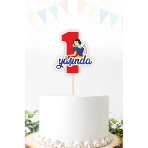 Pamuk Prenses 1 Yaşında (Bir) Pasta Süsü *Kalın Kağıt