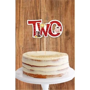 Çiftlik Konseptli TWO Pasta Süsü *Kalın Kağıt