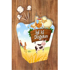 Çiftlik Konsepti Popcorn Kutusu (mısır) 8li